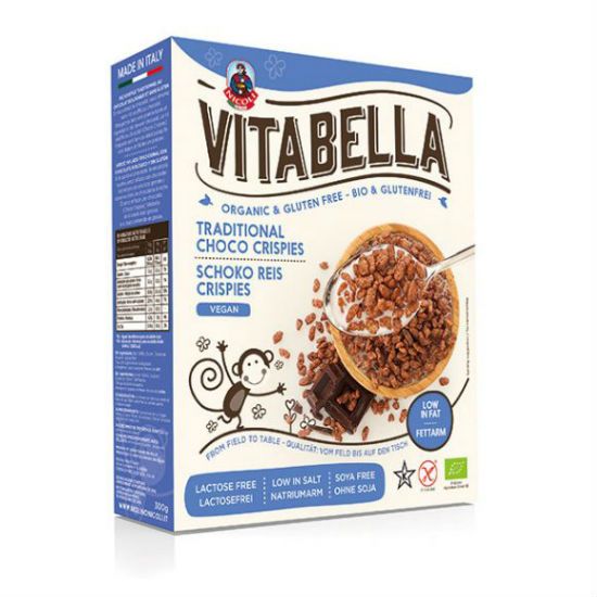 ΒΙΟΛΟΓΙΚΟΙ ΤΡΑΓΑΝΟΙ ΚΟΚΚΟΙ ΡΥΖΙΟΥ ΜΕ ΚΑΚΑΟ ΧΩΡΙΣ ΓΛΟΥΤΕΝΗ 300ΓΡ ΒΙΟ VITABELLA