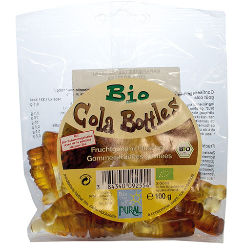 ΒΙΟΛΟΓΙΚΑ ΖΑΧΑΡΩΤΑ ΦΡΟΥΤΩΝ COLA BOTTLES ΧΩΡΙΣ ΓΛΟΥΤΕΝΗ PURAL 100ΓΡ ΒΙΟ