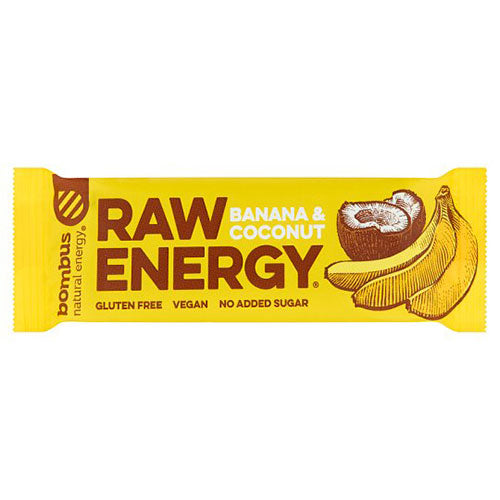 ΜΠΑΡΑ ΕΝΕΡΓΕΙΑΣ RAW ΜΕ ΜΠΑΝΑΝΑ & ΚΑΡΥΔΑ 50g BOMBUS